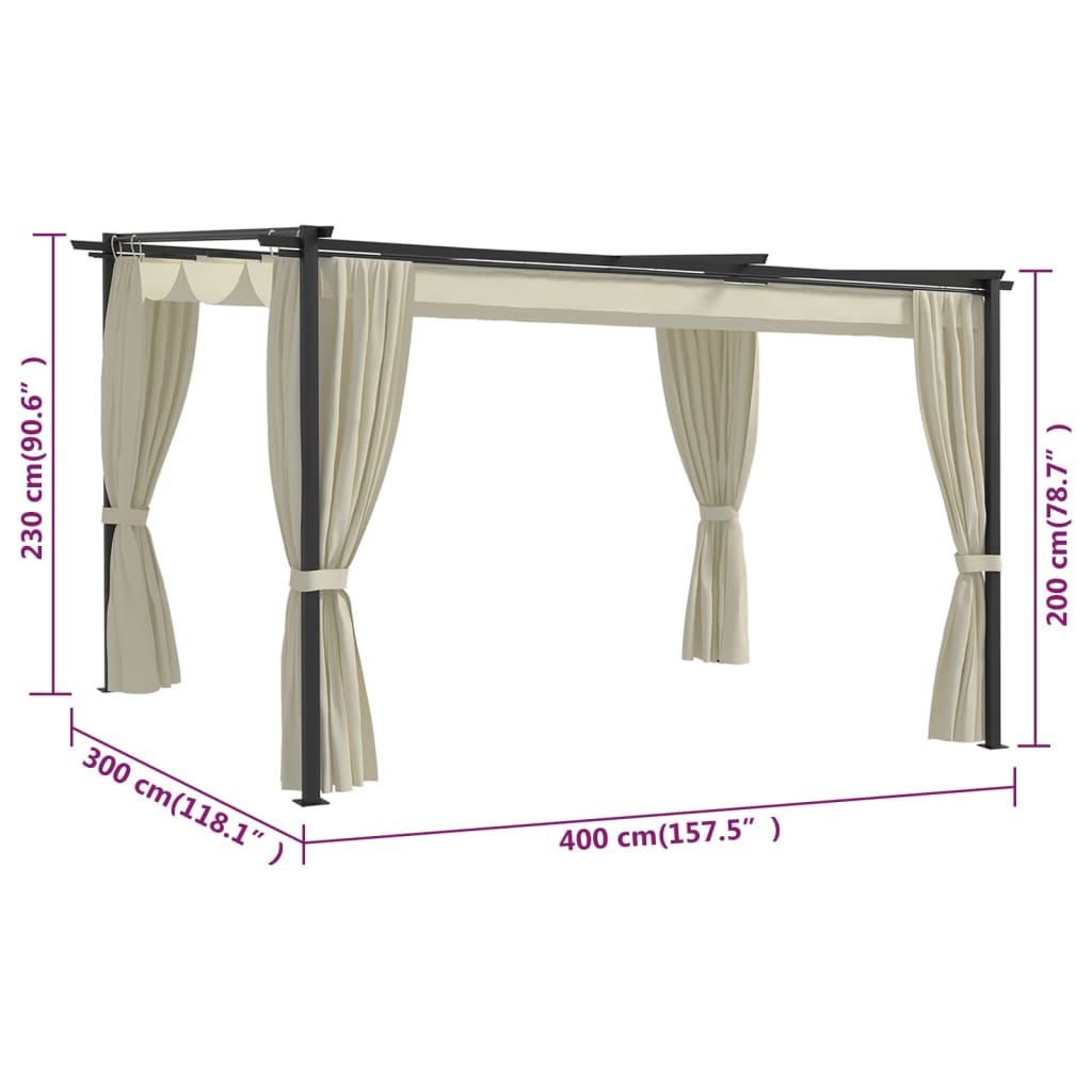 Pavillon 4 x 3 m Creme