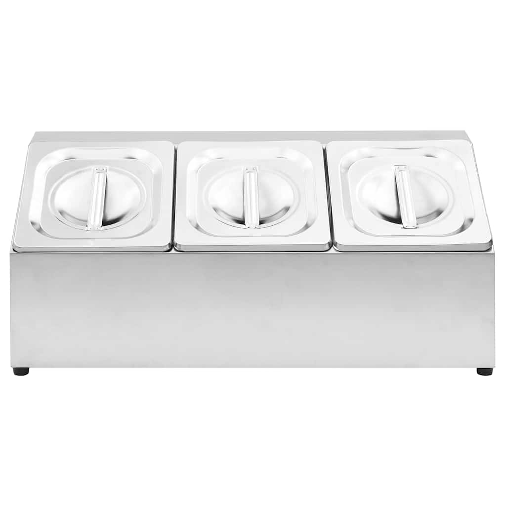 Gastronorm-Ständer mit 3 GN 1/6 Behältern Edelstahl