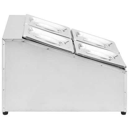 Gastronorm-Ständer mit 4 GN 1/6 Behältern Edelstahl