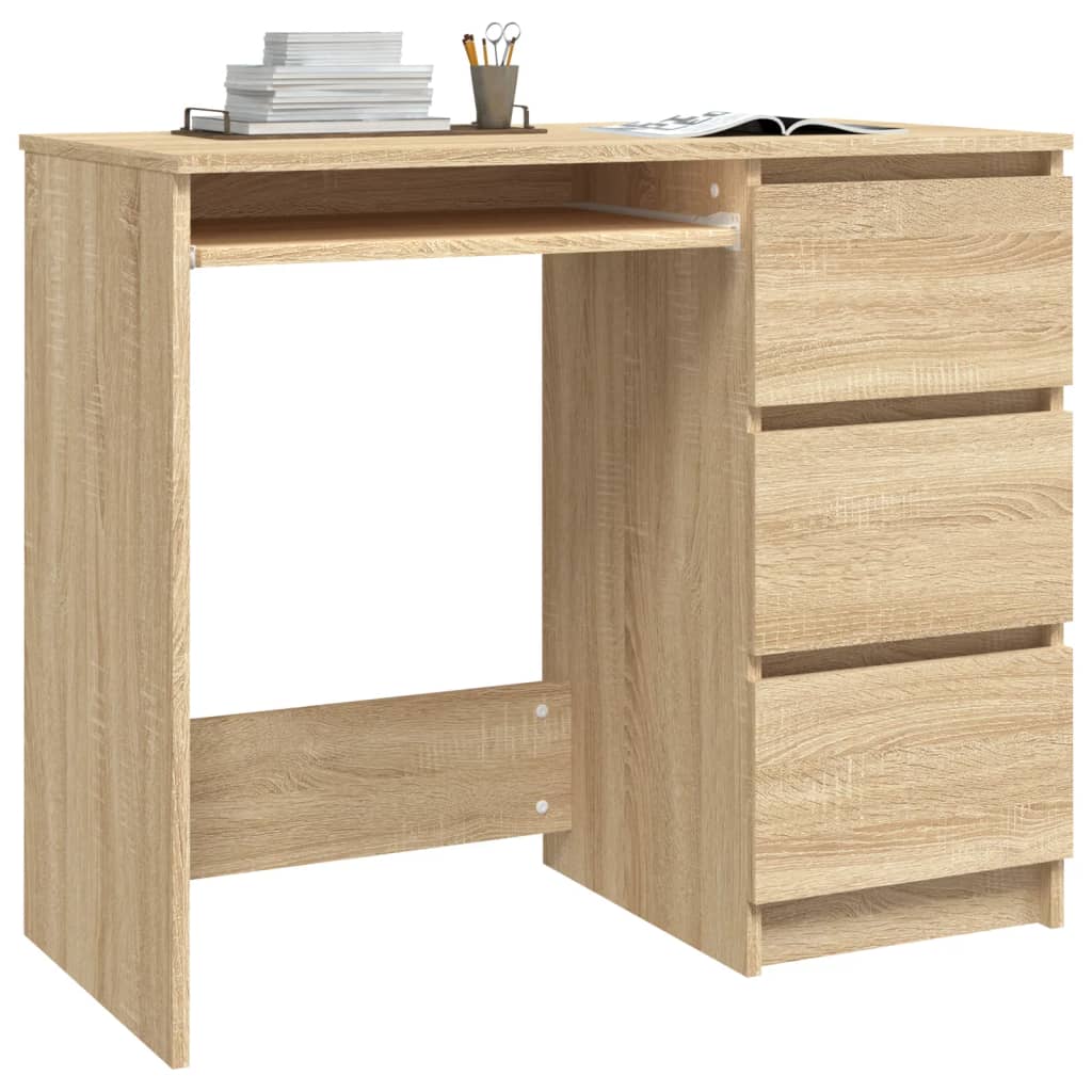 Bureau en chêne Sonoma 90x45x76 cm en bois