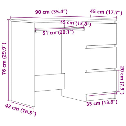 Schreibtisch Betongrau 90x45x76 cm Holzwerkstoff