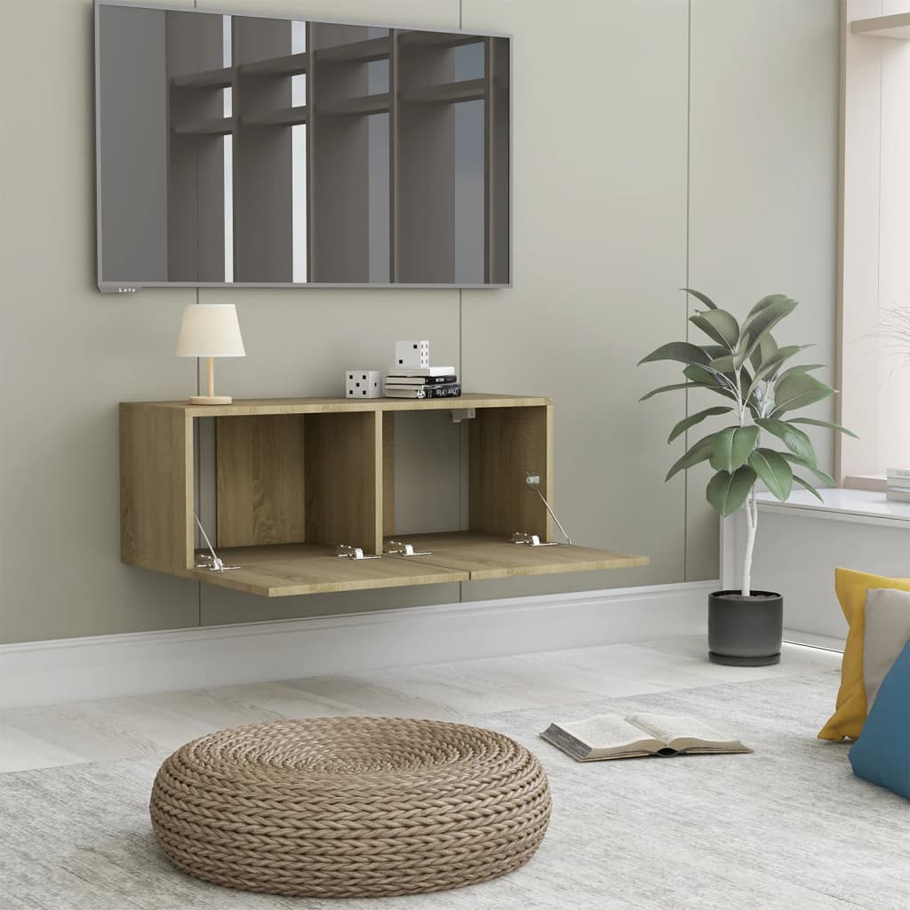 Meuble TV en chêne Sonoma 80x30x30 cm, matériau à base de bois
