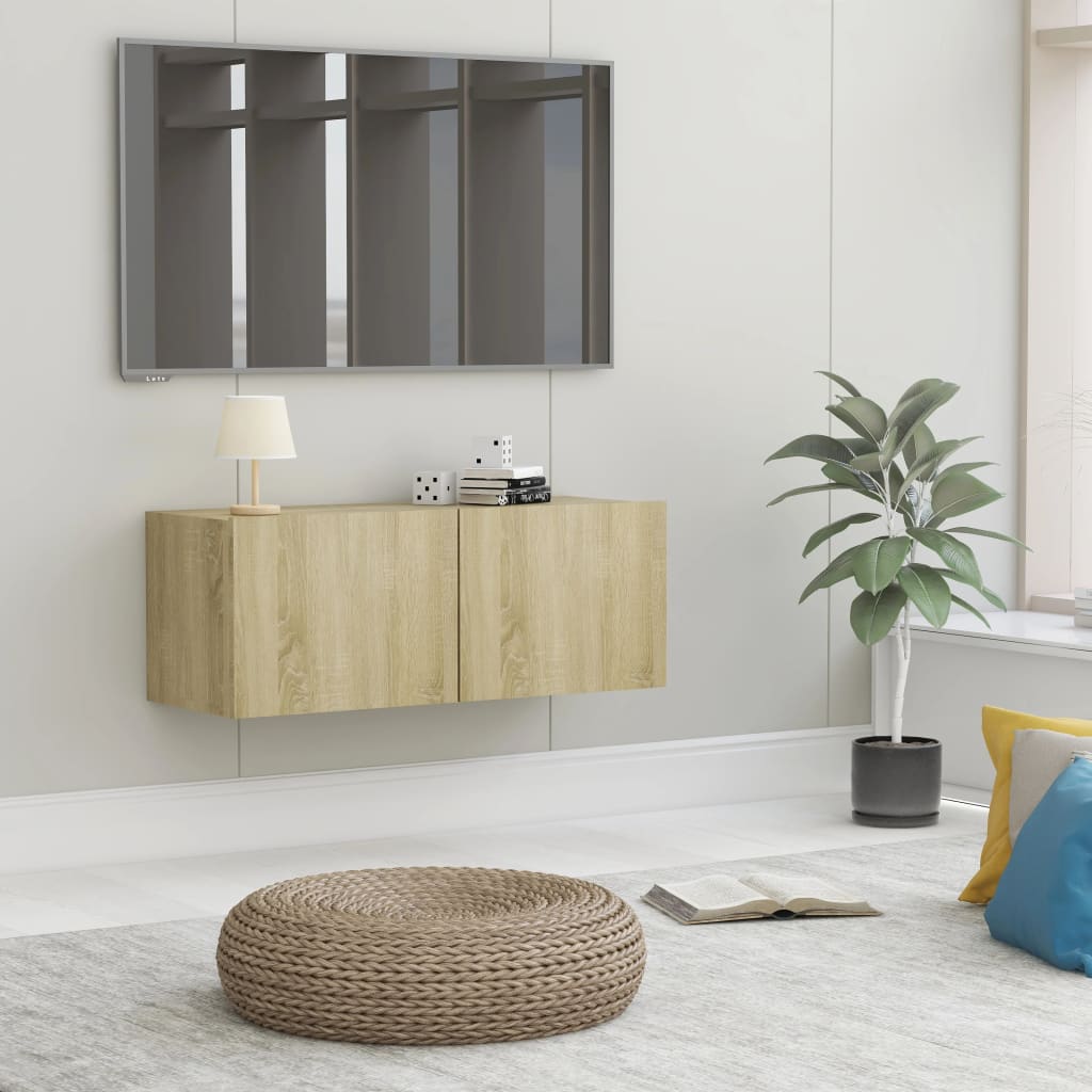 Meuble TV en chêne Sonoma 80x30x30 cm, matériau à base de bois