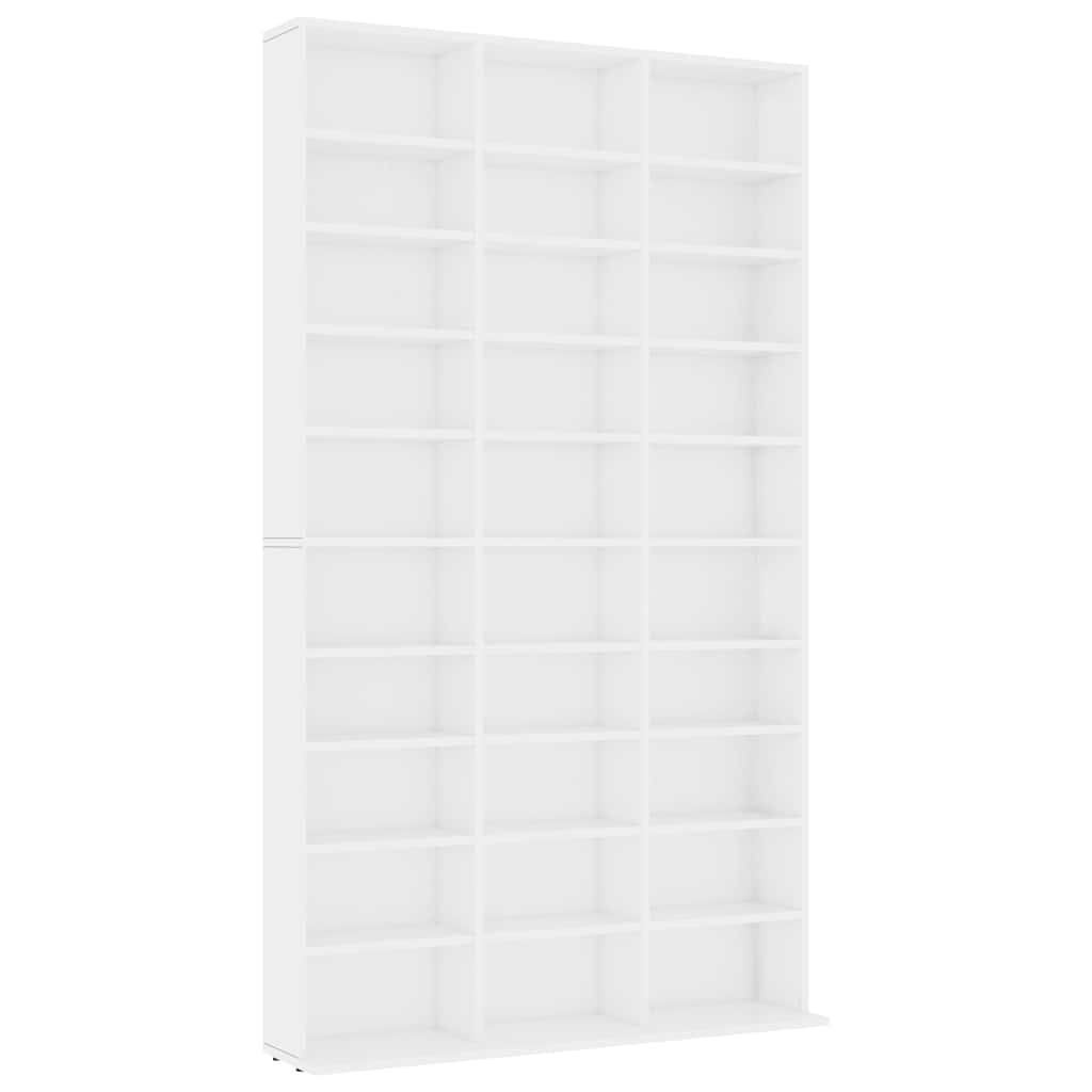 CD-Schrank Weiß 102x23x177,5 cm Holzwerkstoff