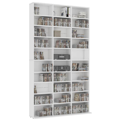 CD-Schrank Weiß 102x23x177,5 cm Holzwerkstoff