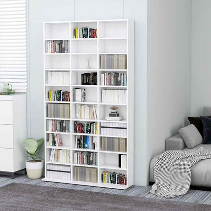 CD-Schrank Weiß 102x23x177,5 cm Holzwerkstoff