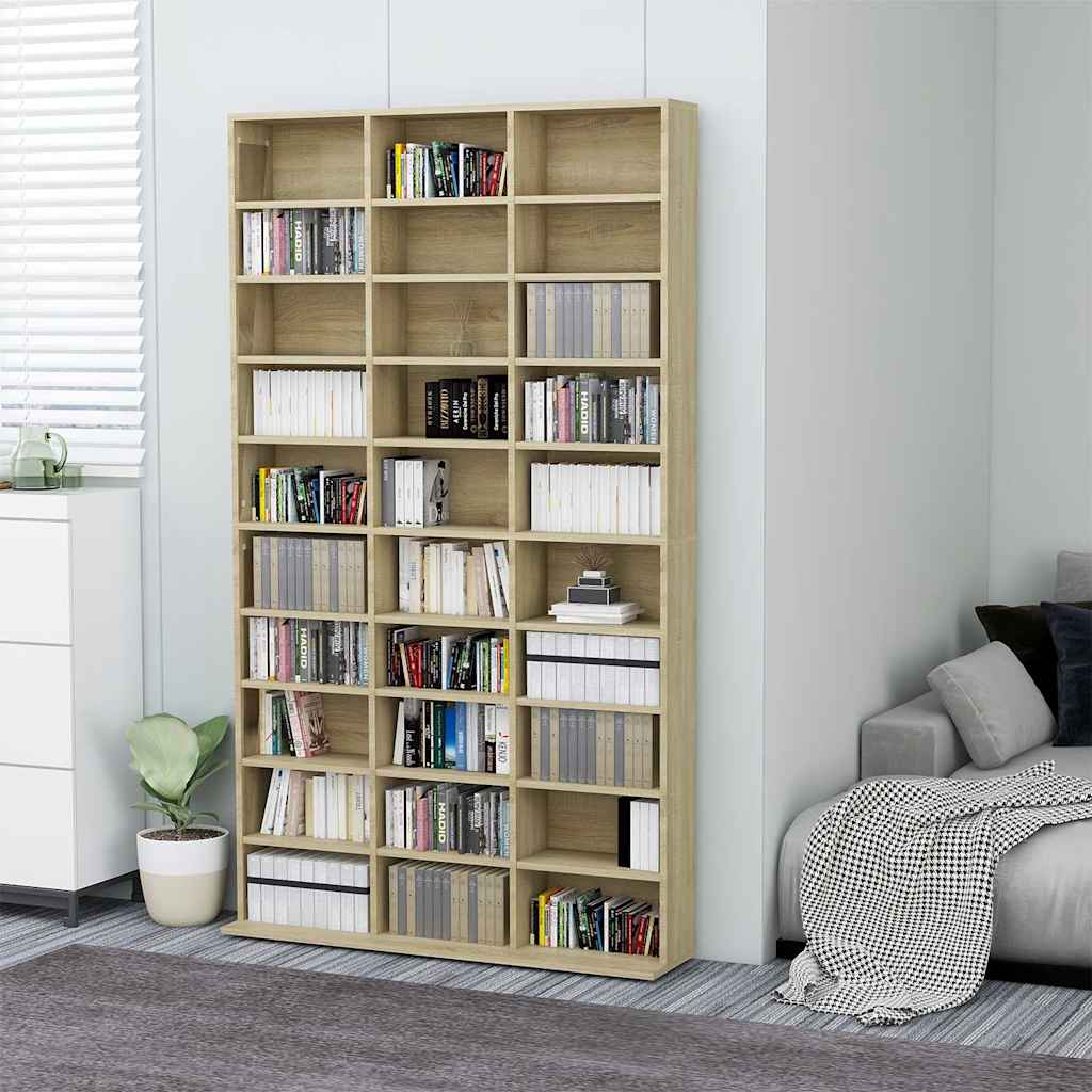 CD-Schrank Sonoma-Eiche 102x23x177,5 cm Holzwerkstoff