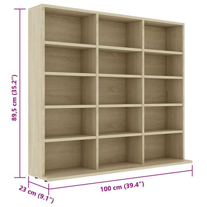 CD-Regal Sonoma-Eiche 100x23x89,5 cm Holzwerkstoff