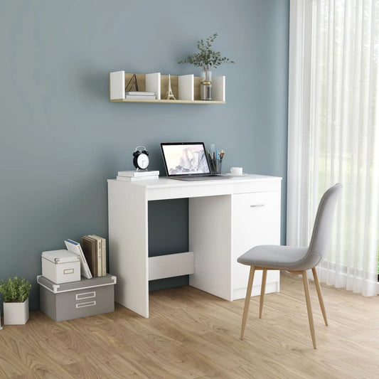 Bureau blanc 100×50×76 cm matériau bois