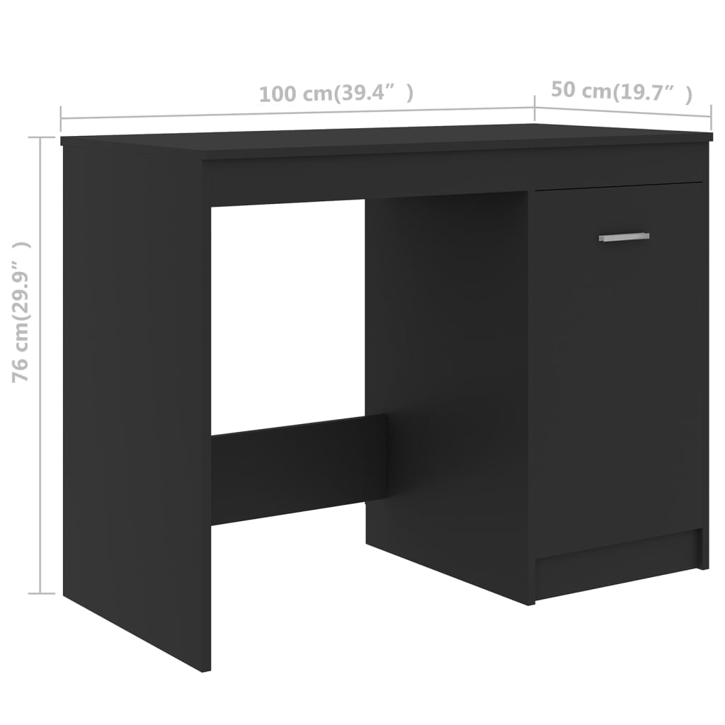 Bureau gris 100x50x76 cm matière bois