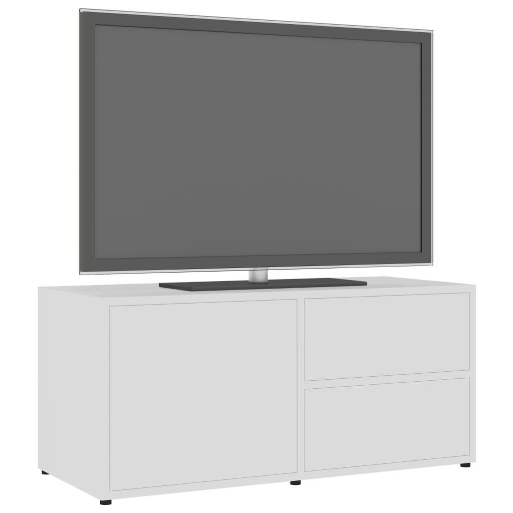 Meuble TV blanc 80x34x36 cm en bois