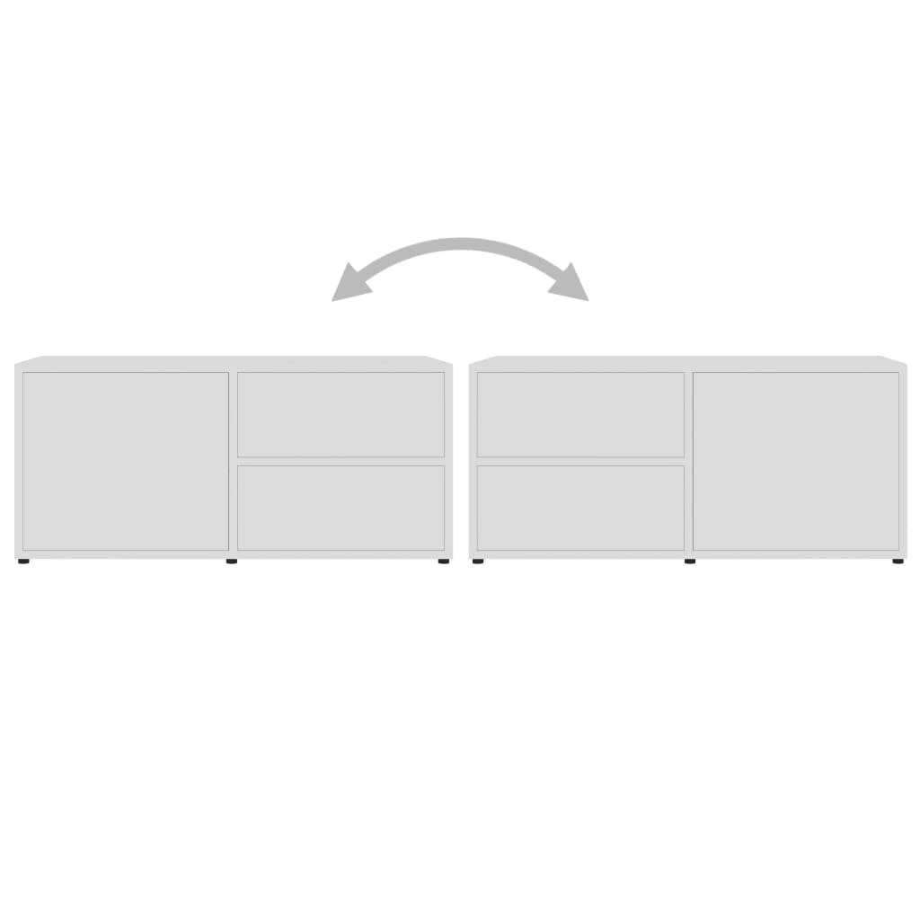 Meuble TV blanc 80x34x36 cm en bois