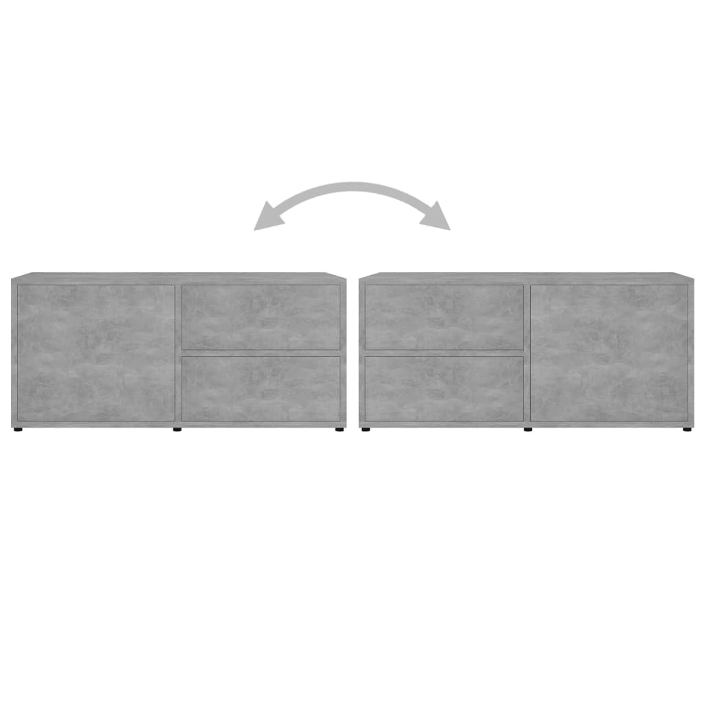 Meuble TV gris béton 80x34x36 cm en bois