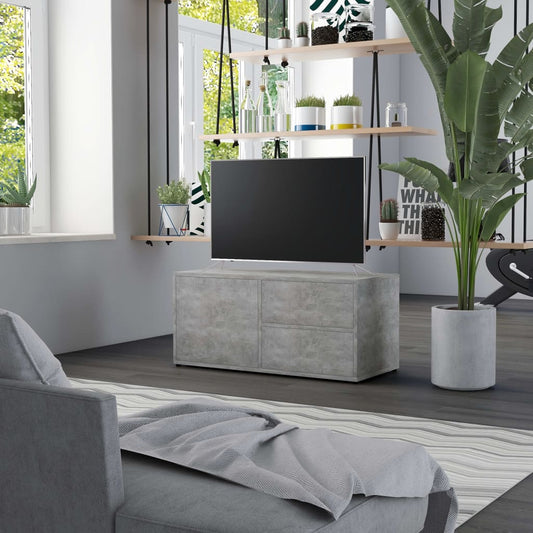 Meuble TV gris béton 80x34x36 cm en bois