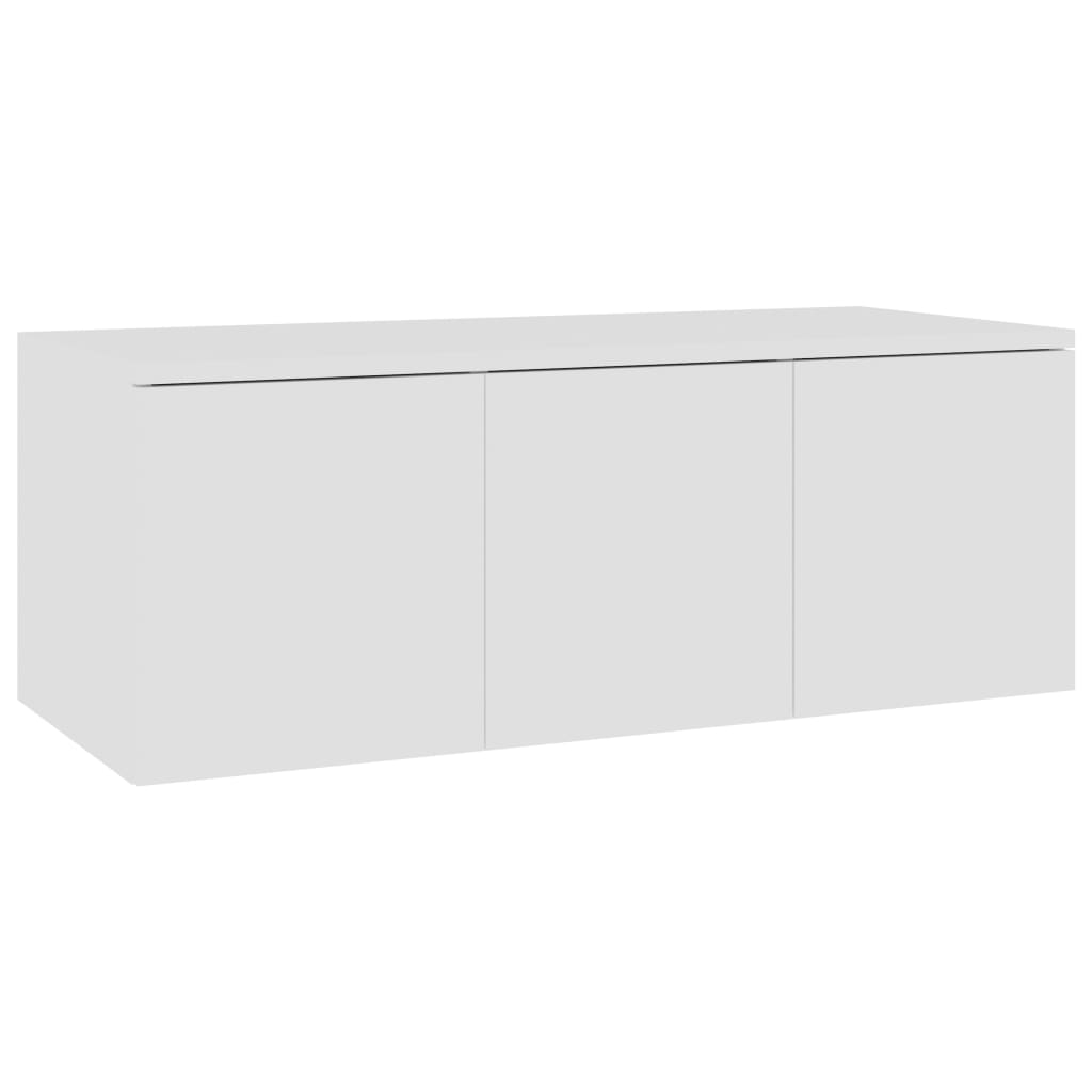 Meuble TV blanc 80x34x30 cm en bois