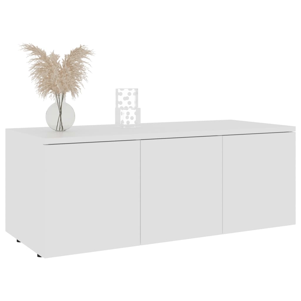 Meuble TV blanc 80x34x30 cm en bois