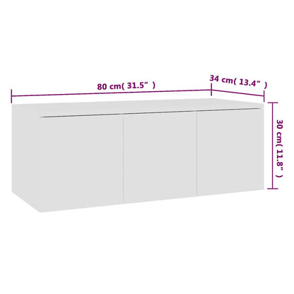 TV-Schrank Weiß 80x34x30 cm Holzwerkstoff