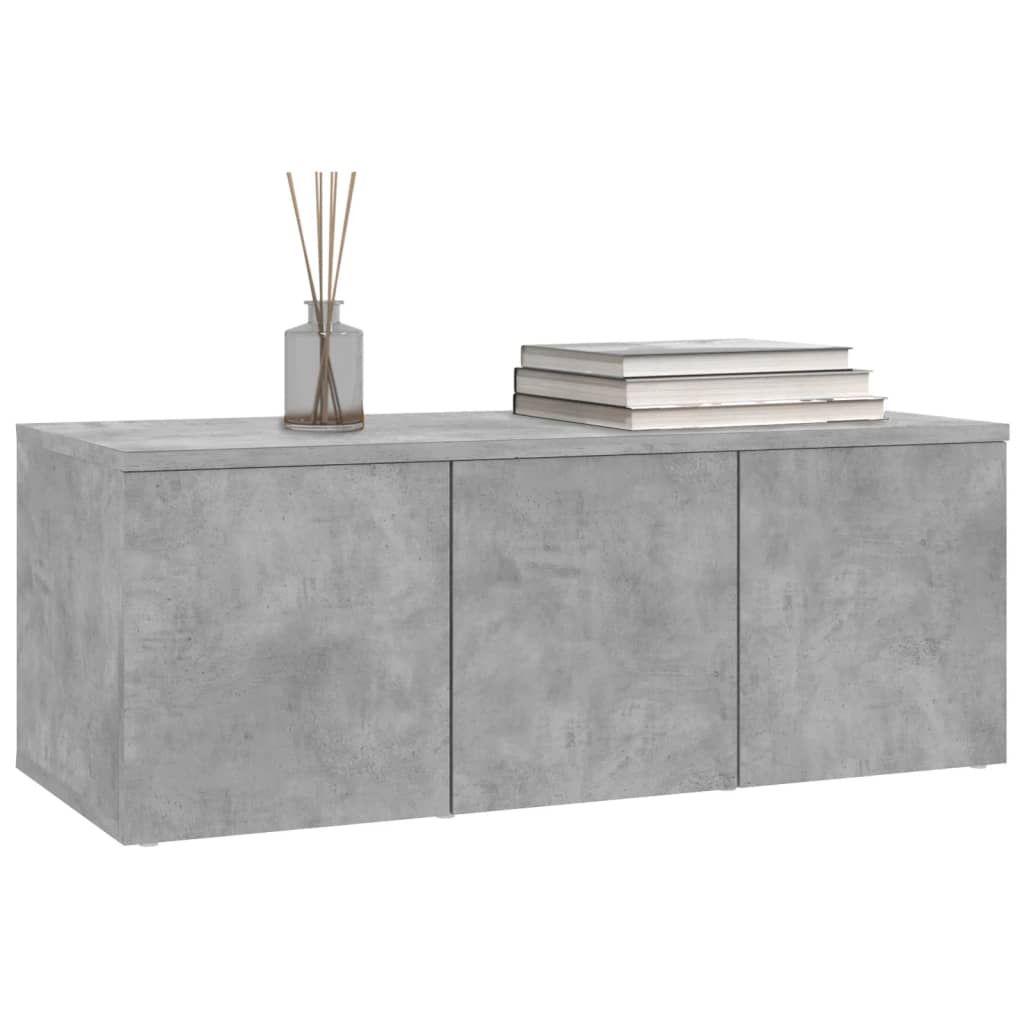 Meuble TV gris béton 80x34x30 cm en bois