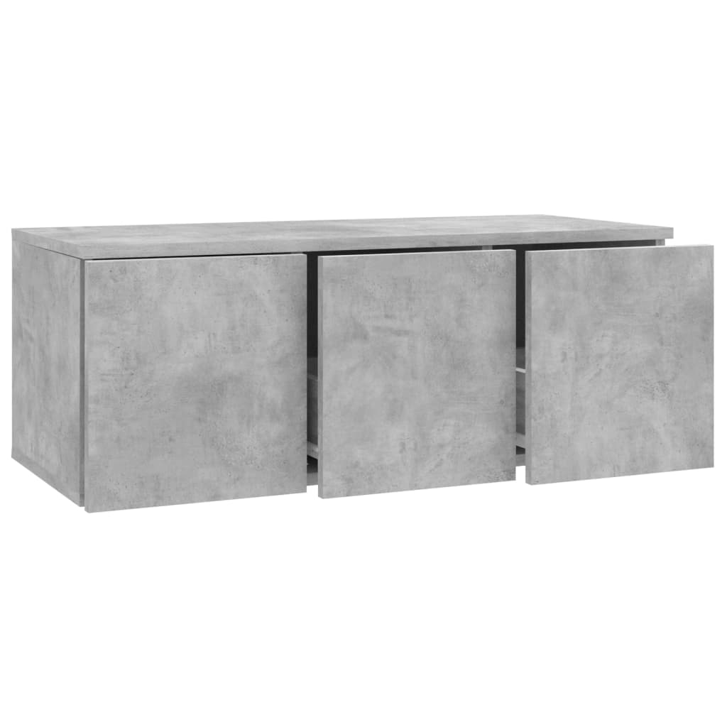 Meuble TV gris béton 80x34x30 cm en bois