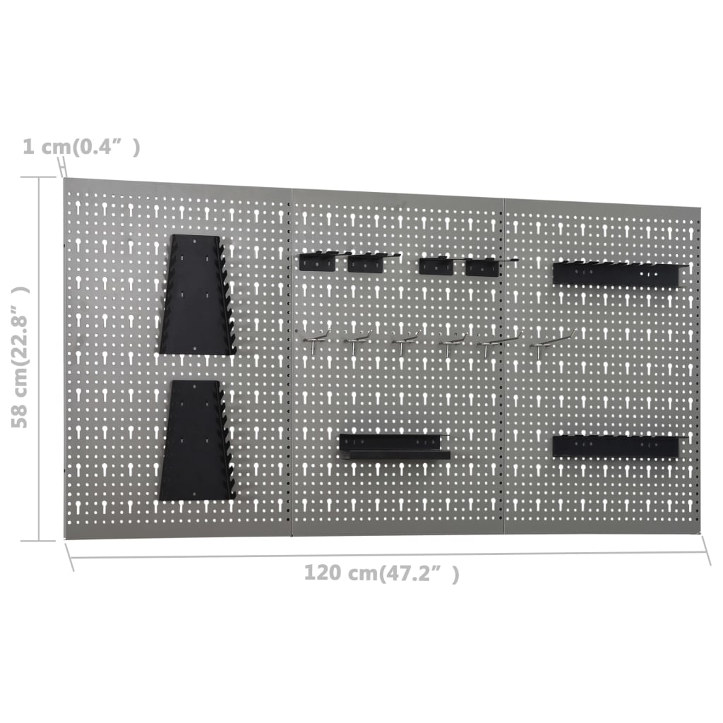 Établi avec 3 parois porte-outils et 1 armoire murale