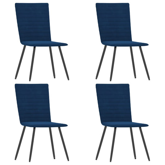 Esszimmerstühle 4 Stk. Blau Samt