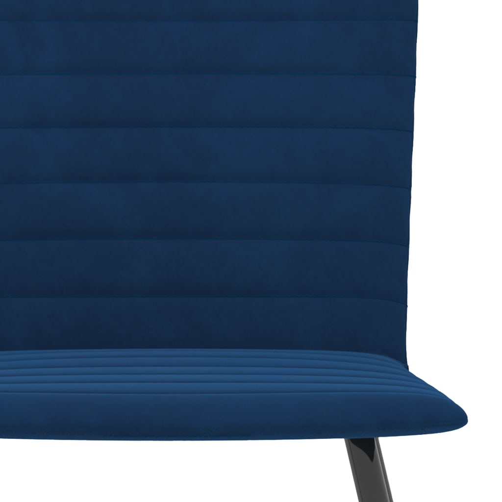 Esszimmerstühle 4 Stk. Blau Samt