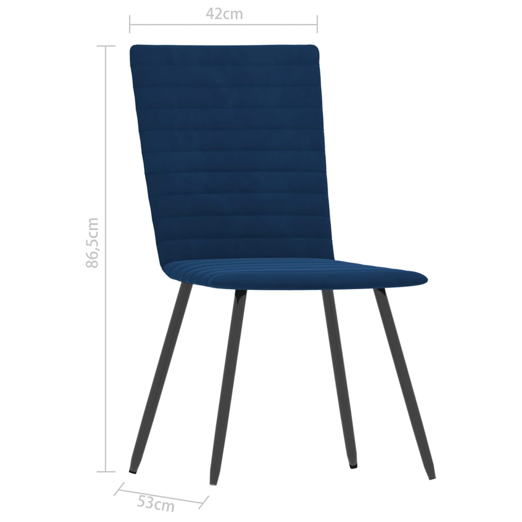 Esszimmerstühle 4 Stk. Blau Samt