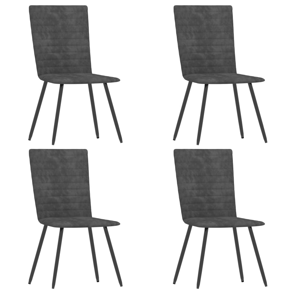 Esszimmerstühle 4 Stk. Grau Samt