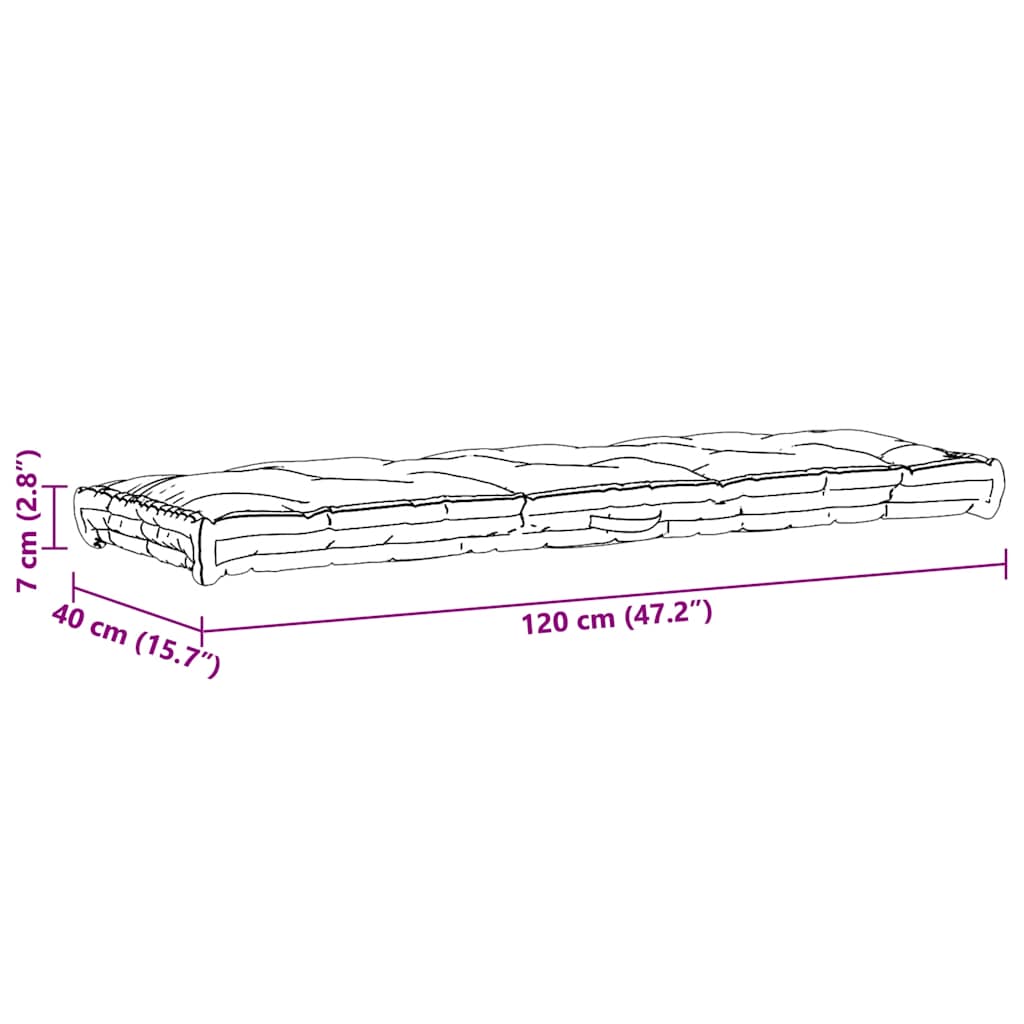 Palettenauflagen 2 Stk. Baumwolle Anthrazit