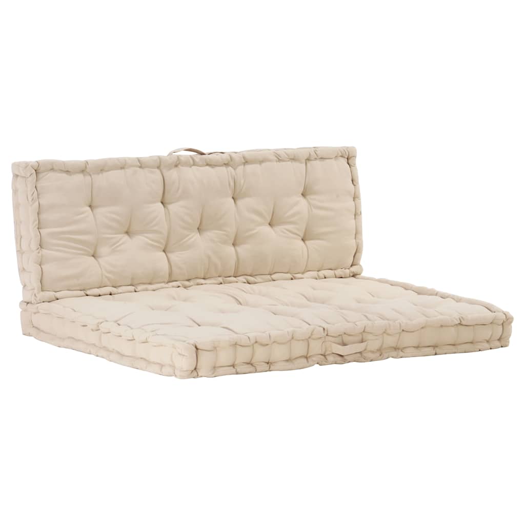 Palettenauflagen 2 Stk. Baumwolle Beige