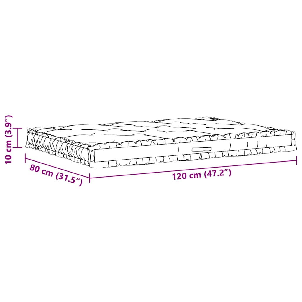 Palettenauflagen 2 Stk. Baumwolle Beige