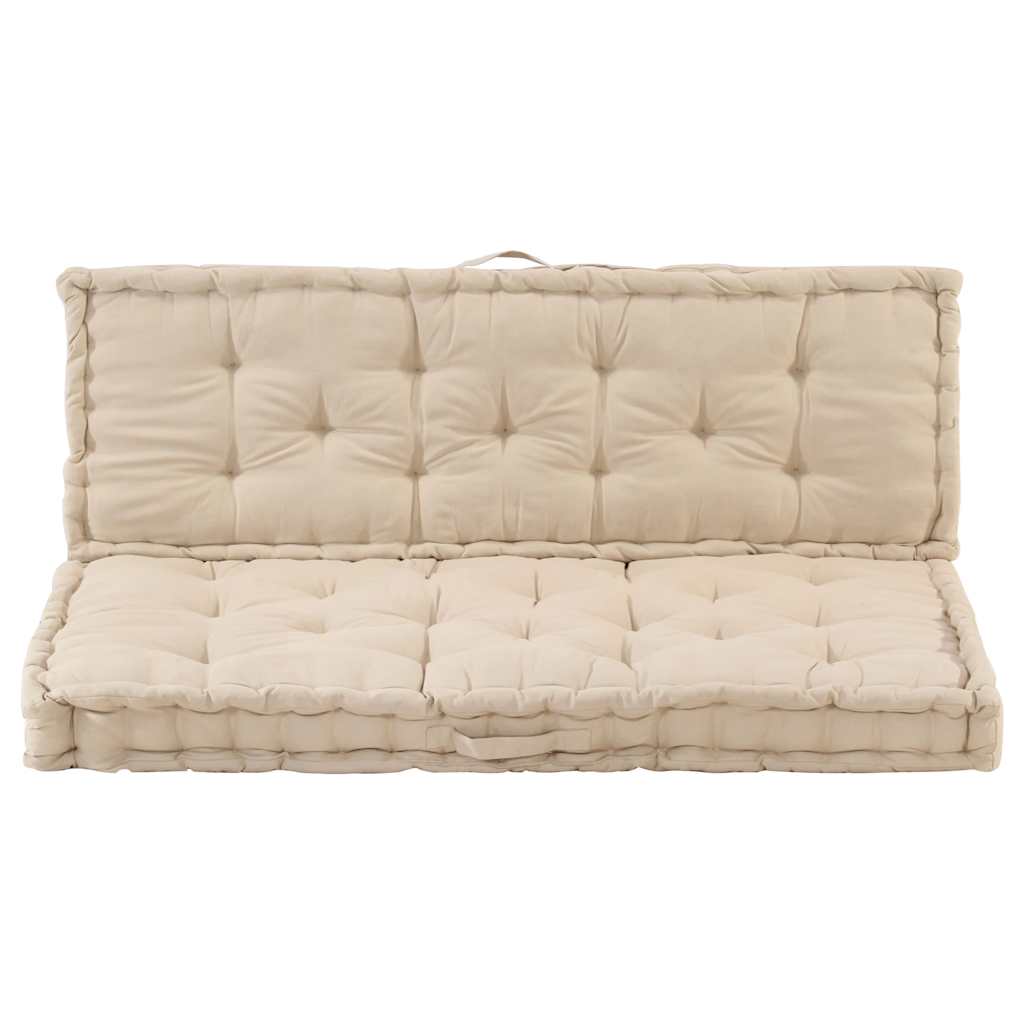 Palettenauflagen 2 Stk. Baumwolle Beige