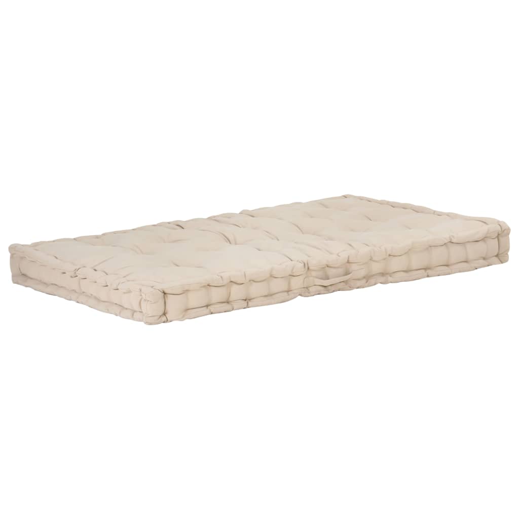 Palettenauflagen 2 Stk. Baumwolle Beige