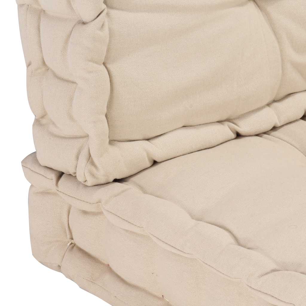 Palettenauflagen 2 Stk. Baumwolle Beige
