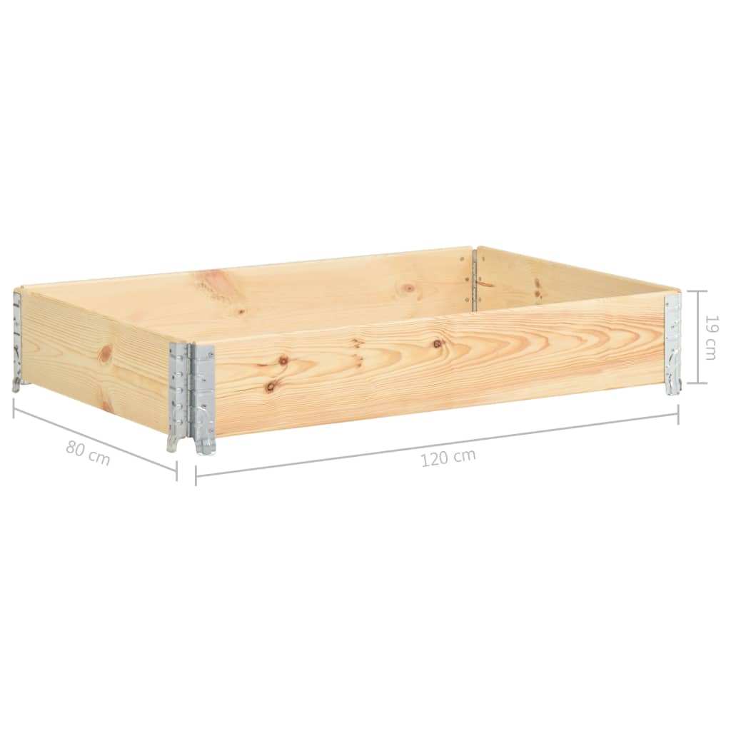 Paletten-Aufsatzrahmen 80×120 cm Kiefern-Massivholz