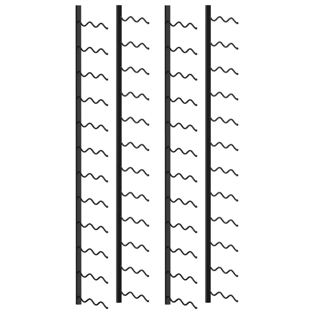 Wand-Weinregale für 48 Flaschen 2 Stk. Schwarz Eisen