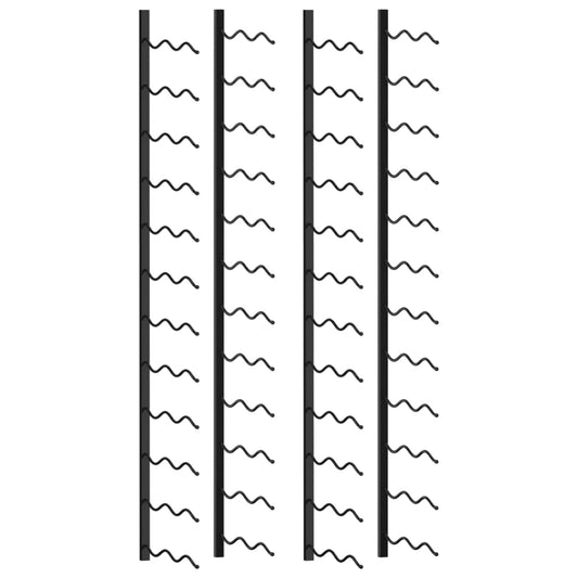 Wand-Weinregale für 48 Flaschen 2 Stk. Schwarz Eisen