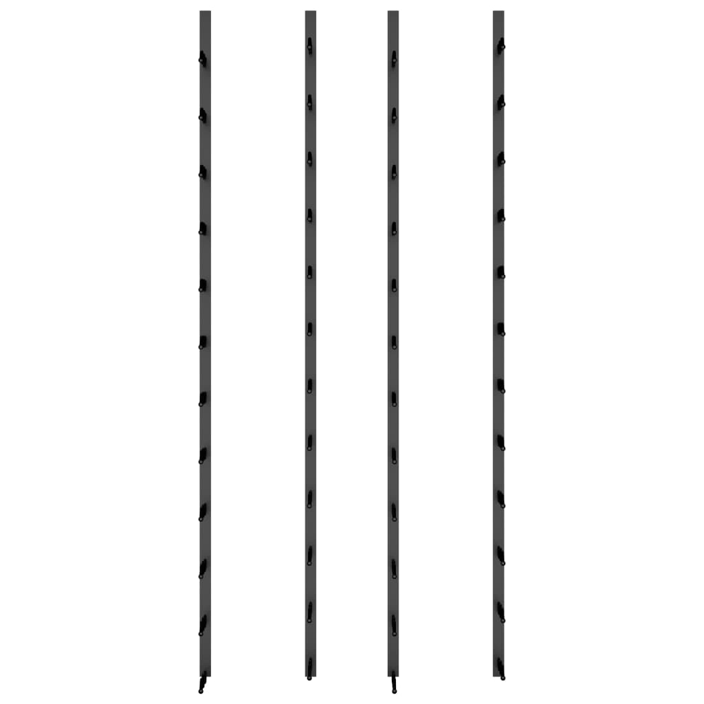 Wand-Weinregale für 48 Flaschen 2 Stk. Schwarz Eisen
