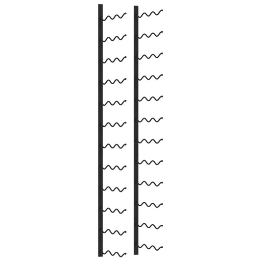 Wand-Weinregal für 36 Flaschen Schwarz Eisen