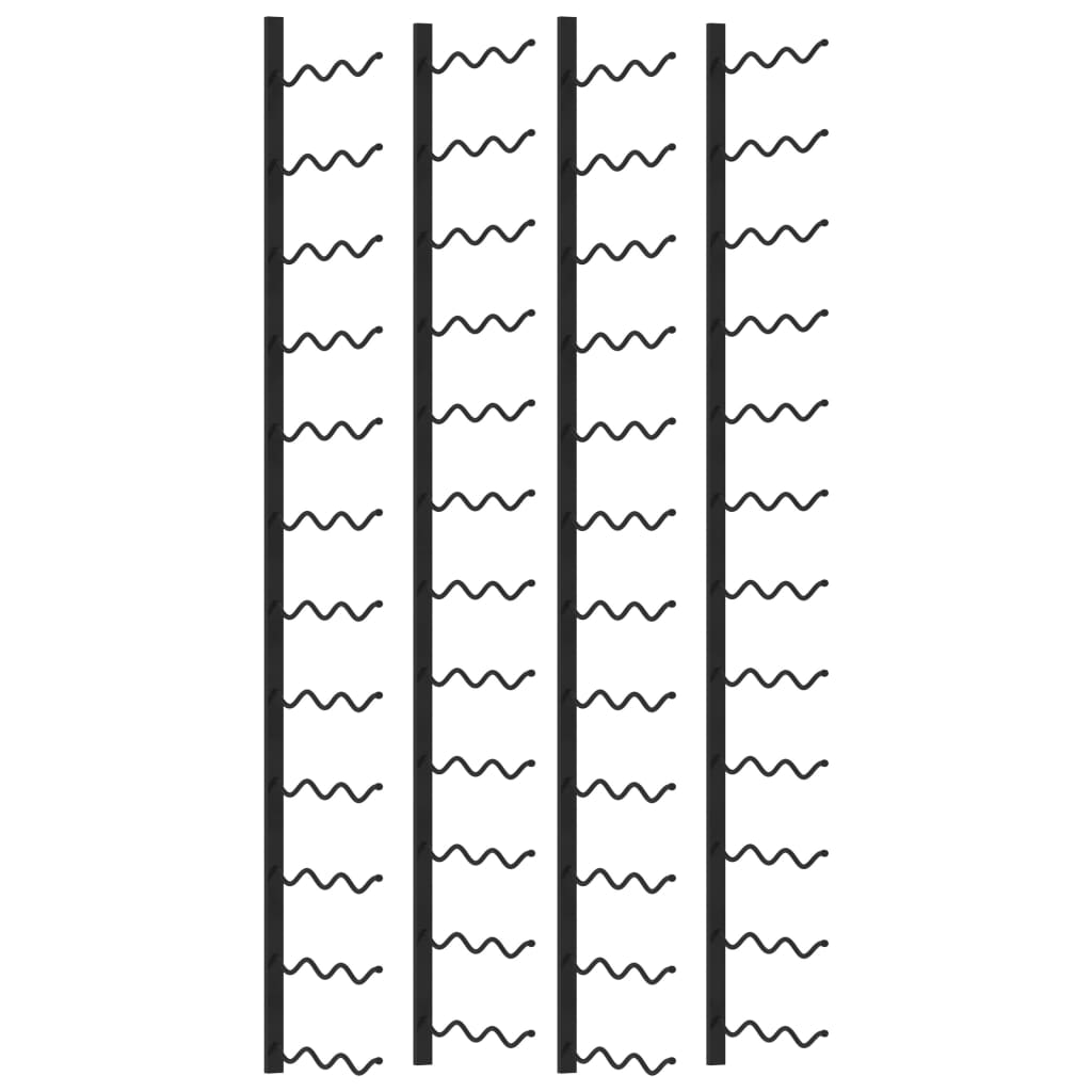 Wand-Weinregale für 72 Flaschen 2 Stk. Schwarz Eisen