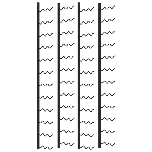Wand-Weinregale für 72 Flaschen 2 Stk. Schwarz Eisen