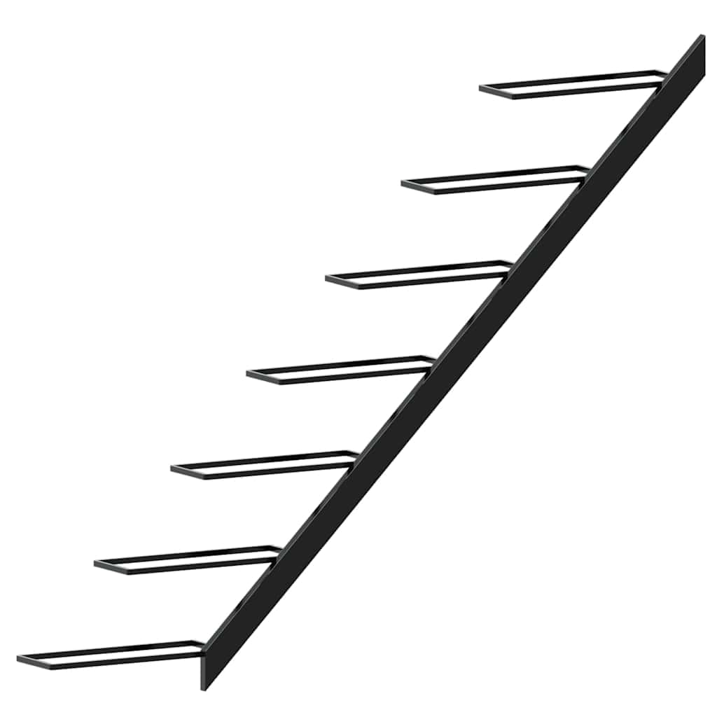 Wand-Weinregal für 7 Flaschen Schwarz Metall