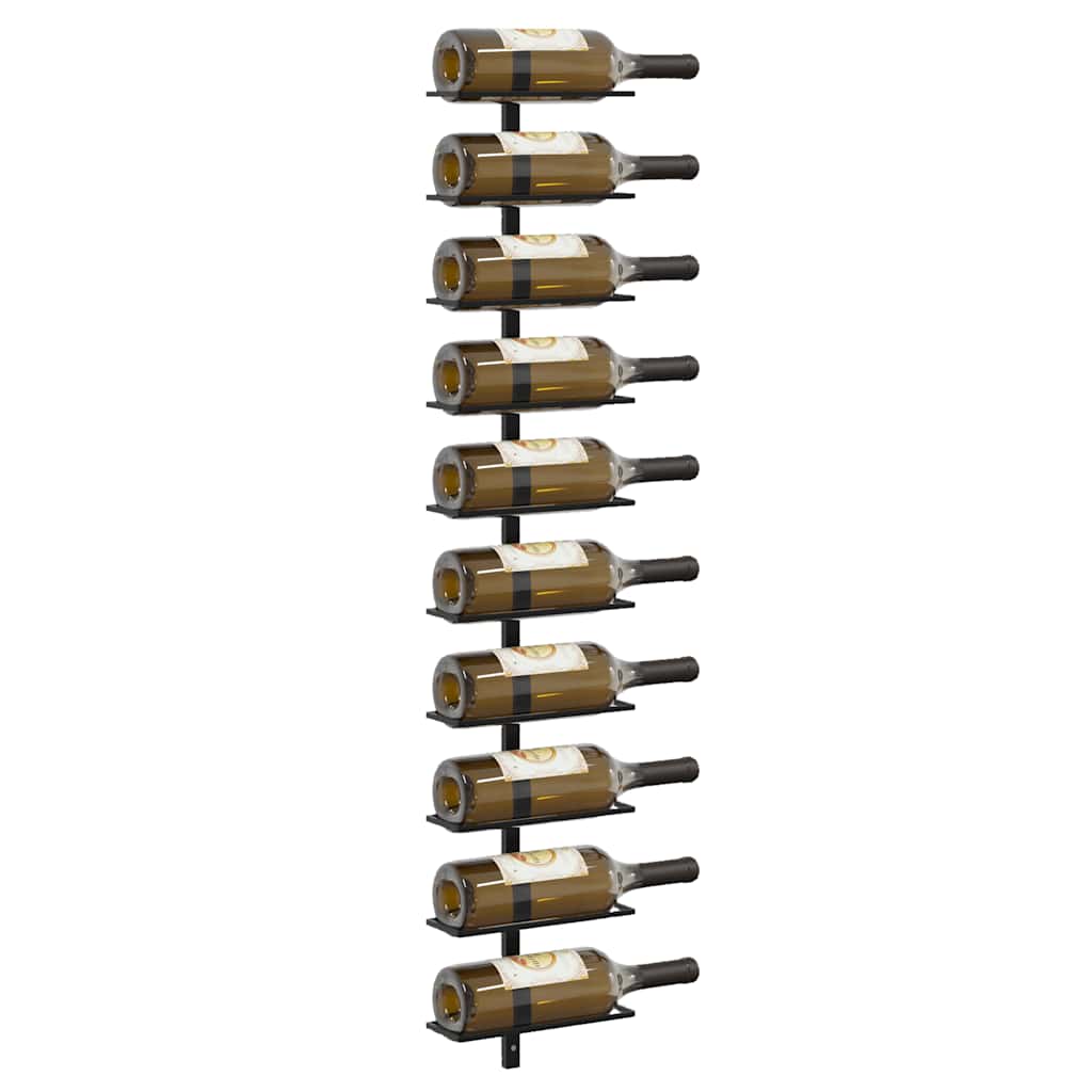 Wand-Weinregale für 20 Flaschen 2 Stk. Schwarz Metall