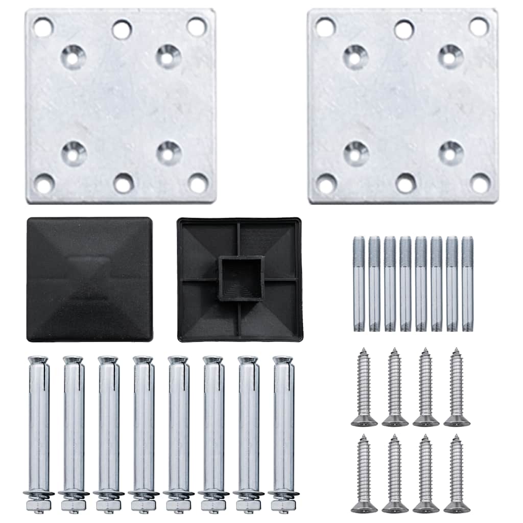 WPC Zaun-Set 1 Quadrat + 1 Schräge 273x186 cm Braun