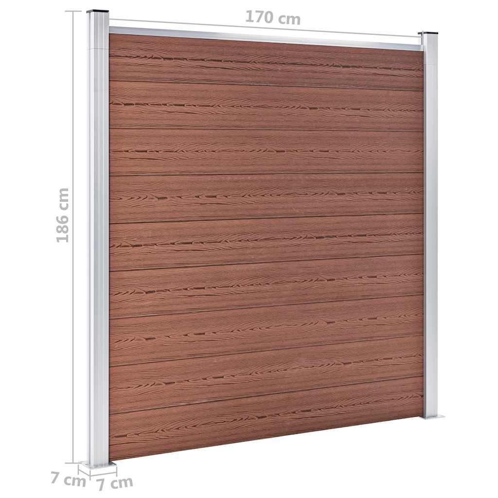 WPC Zaun-Set 1 Quadrat + 1 Schräge 273x186 cm Braun