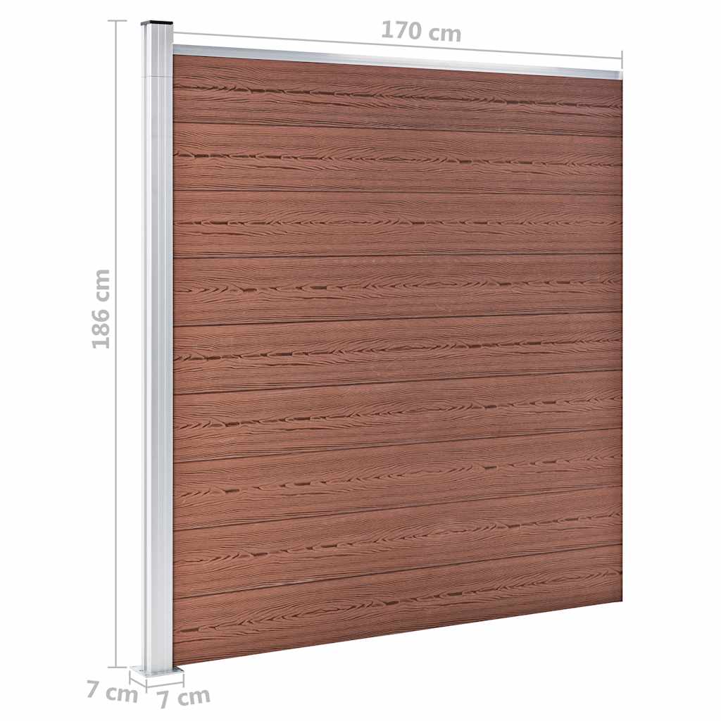 WPC Zaun-Set 1 Quadrat + 1 Schräge 273x186 cm Braun