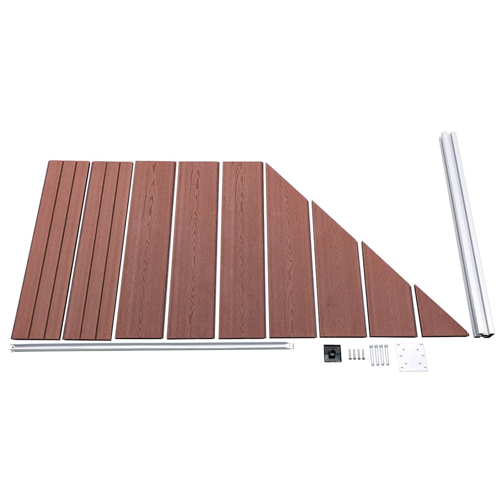 WPC Zaun-Set 1 Quadrat + 1 Schräge 273x186 cm Braun