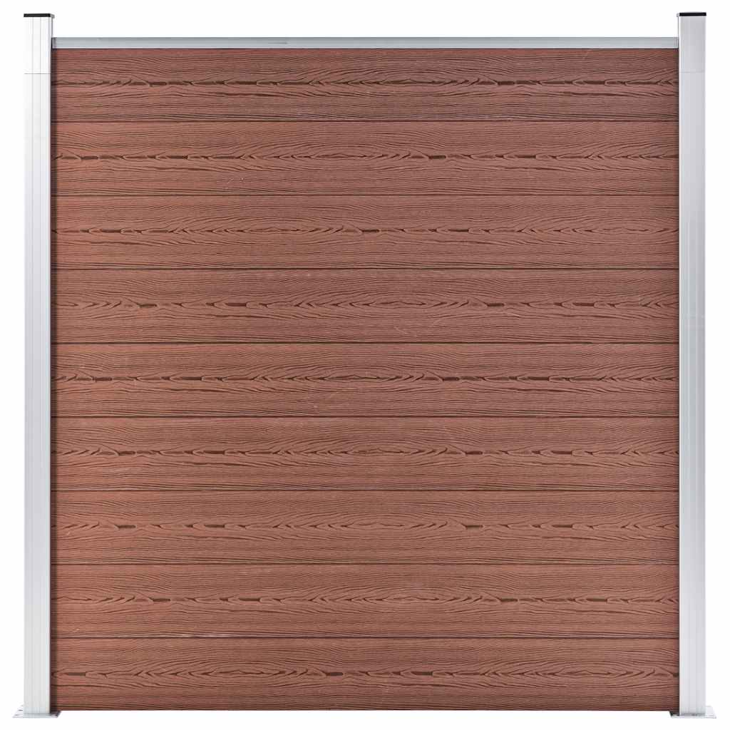 WPC Zaun-Set 1 Quadrat + 1 Schräge 273x186 cm Braun