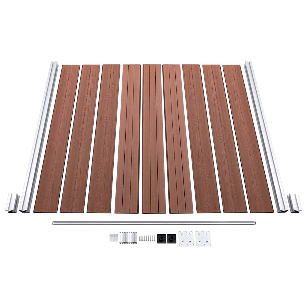 WPC Zaun-Set 1 Quadrat + 1 Schräge 273x186 cm Braun