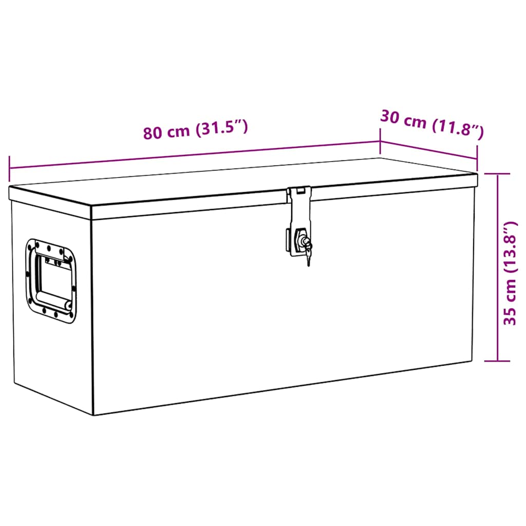 Aluminiumkiste 80×30×35 cm Schwarz